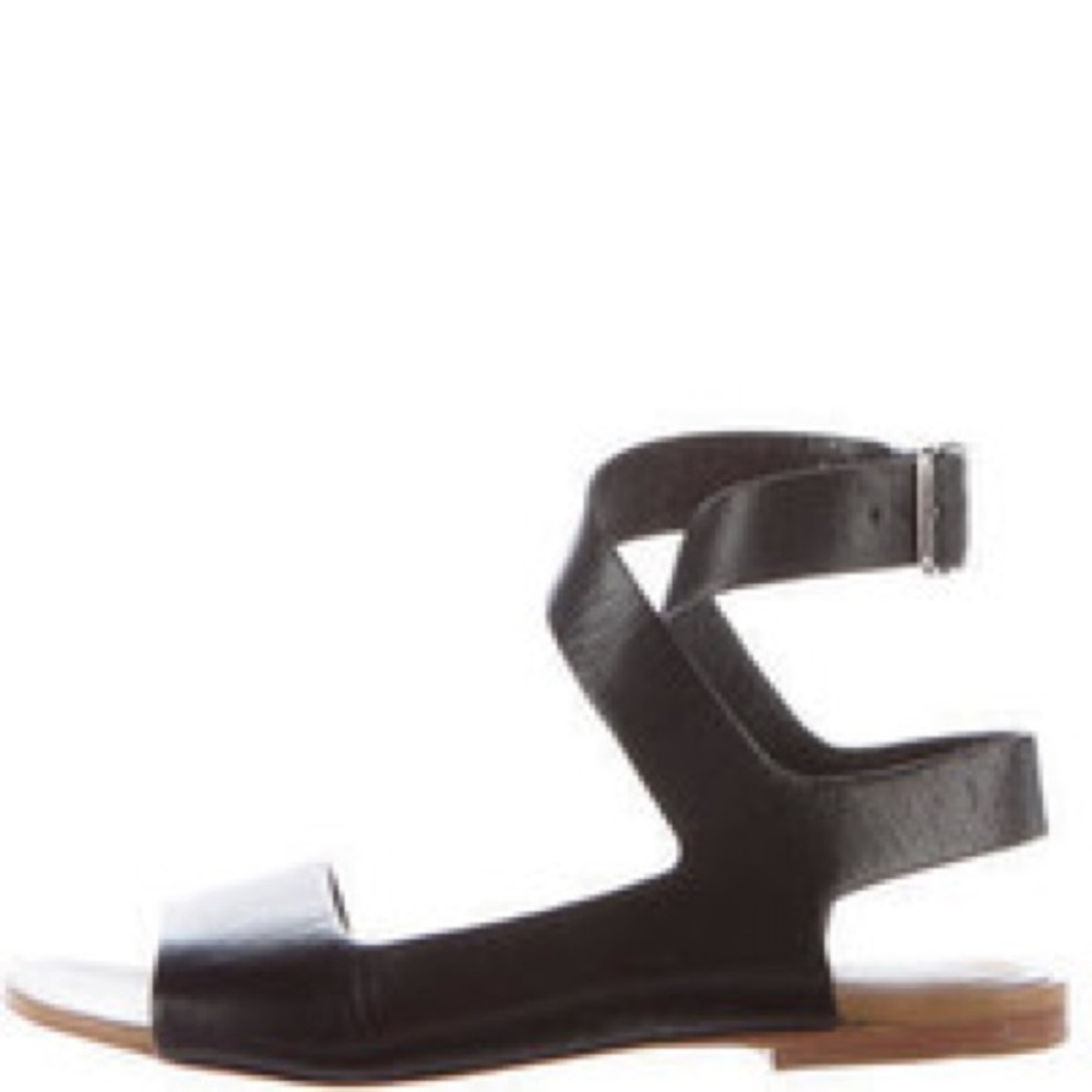 3.1 Phillip / LILY asymmetric Strappy Leather black Flat sandal 37 7